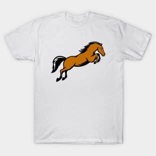 Jumping Brown Horse Logo T-Shirt